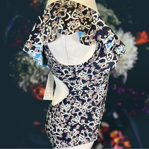 NWT Isabel Marant Etoile ‘Sicilya’ Ruffled Printed One Shoulder Swimsuit Size 40 - Picture 13 of 16